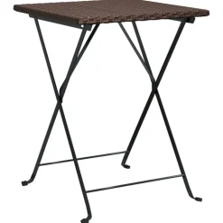 Taitettava bistropöytä ruskea 55x54x71 cm polyrottinki