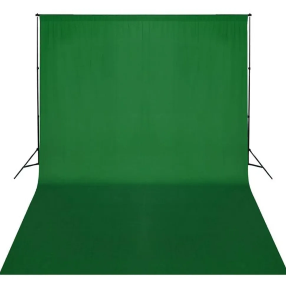 Taustakangas puuvilla, chromakey, 500x300 cm, vihreä