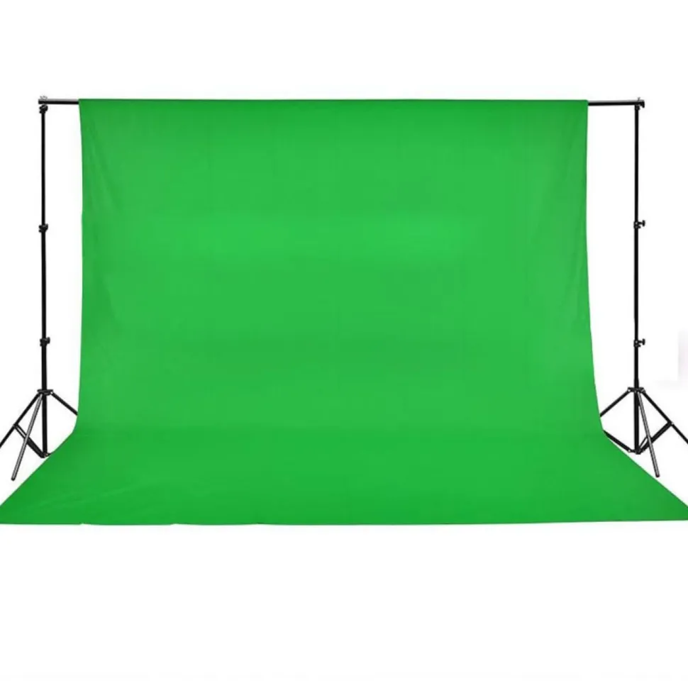 Taustakangas puuvilla, chromakey, 500x300 cm, vihreä
