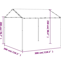 Telttakatos beige 3x3 m teräs ja kangas