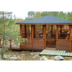 Terassielementti Aitakehys kulma T04R ruskea