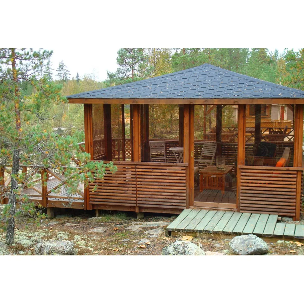 Terassielementti Aitakehys kulma T04R ruskea