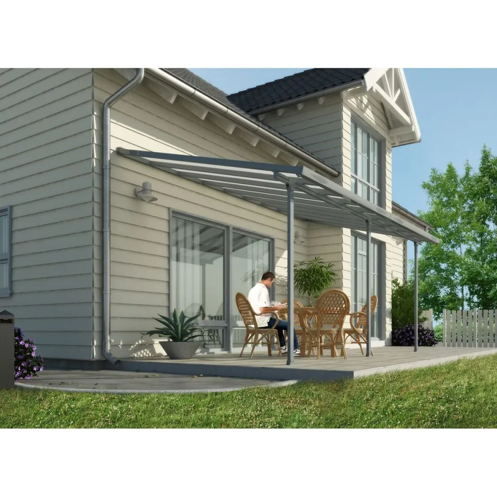 Terassikatos Palram-Canopia Feria 3 x 5,5 m harmaa/kirkas