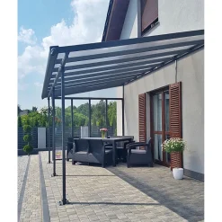 Terassikatos Palram-Canopia Feria 3 x 5,5 m harmaa/kirkas