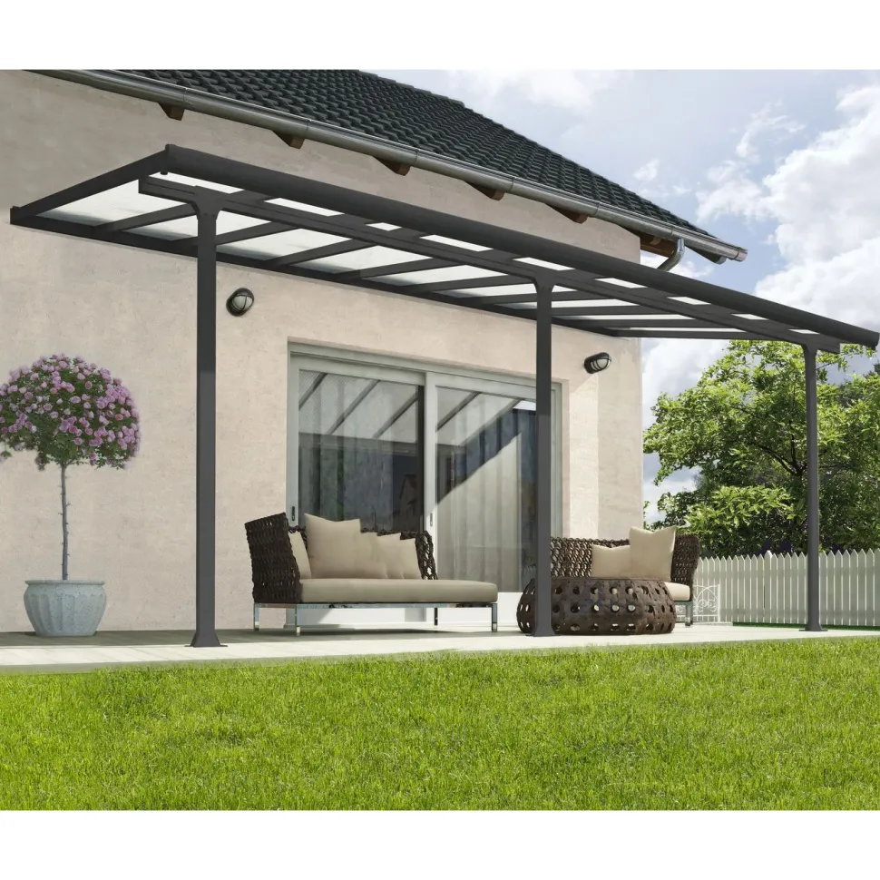 Terassikatos Palram-Canopia Feria 3 x 5,5 m harmaa/kirkas