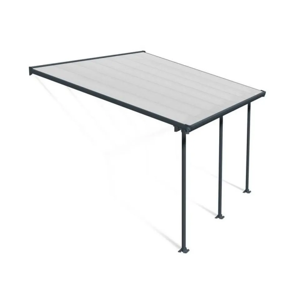 Terassikatos Palram-Canopia Feria 3 x 4,25 m harmaa/kirkas