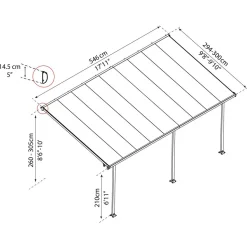 Terassikatos Palram-Canopia Feria 3 x 5,5 m valkoinen/kirkas