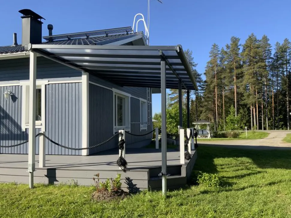 Terassikatos Palram-Canopia Olympia 3x5,46 m harmaa/kirkas