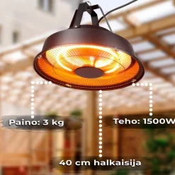 Terassilämmitin Fornorth kattoon 1500W, musta