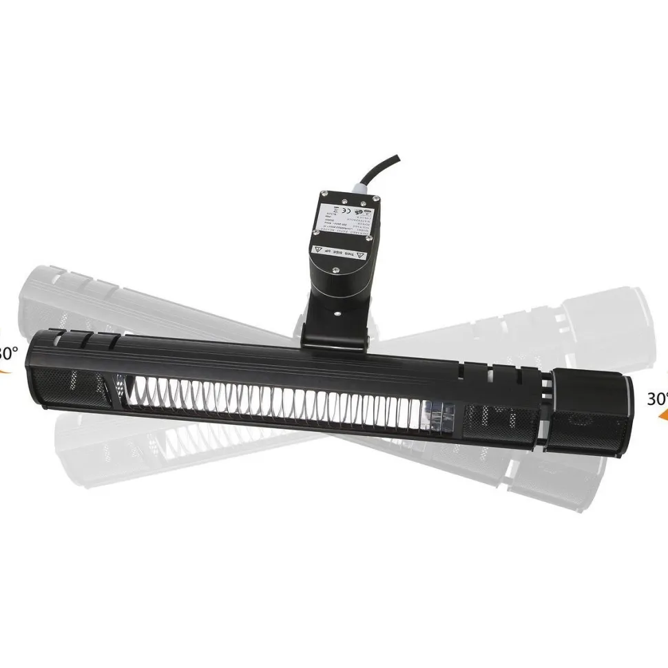 Terassilämmitin HEAT1 ECO Plus-line, 2000W, oskilloiva, musta