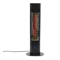 Terassilämmitin Hortus lattiamalli 1800W kaukosäädin musta