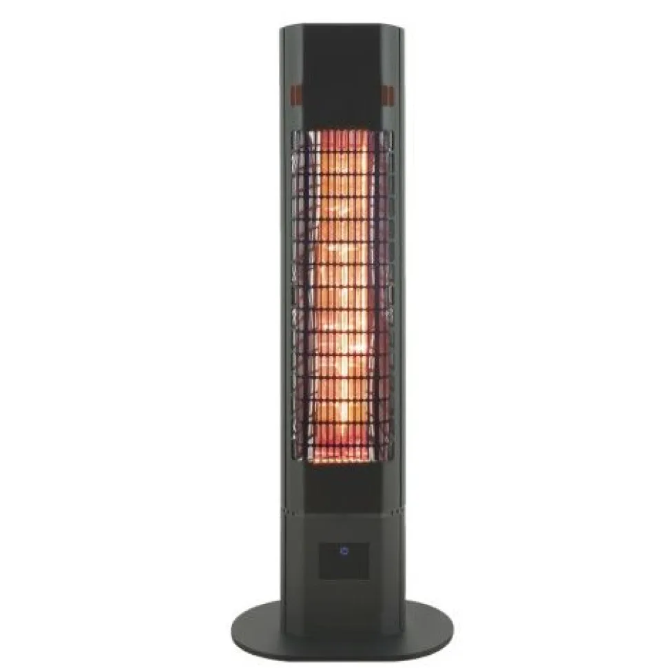 Terassilämmitin Hortus lattiamalli 1800W kaukosäädin musta