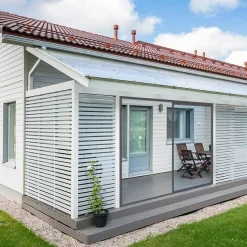 Terassin lasiliukuovi Keraplast, 1-os., harmaa, kirkas lasi, mittatilaus