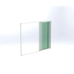 Terassin lasiliukuovi Keraplast, 3-os., valkoinen, kirkas lasi, mittatilaus
