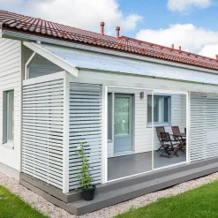 Terassin lasiliukuovi Keraplast, 1-os., valkoinen, kirkas lasi, mittatilaus