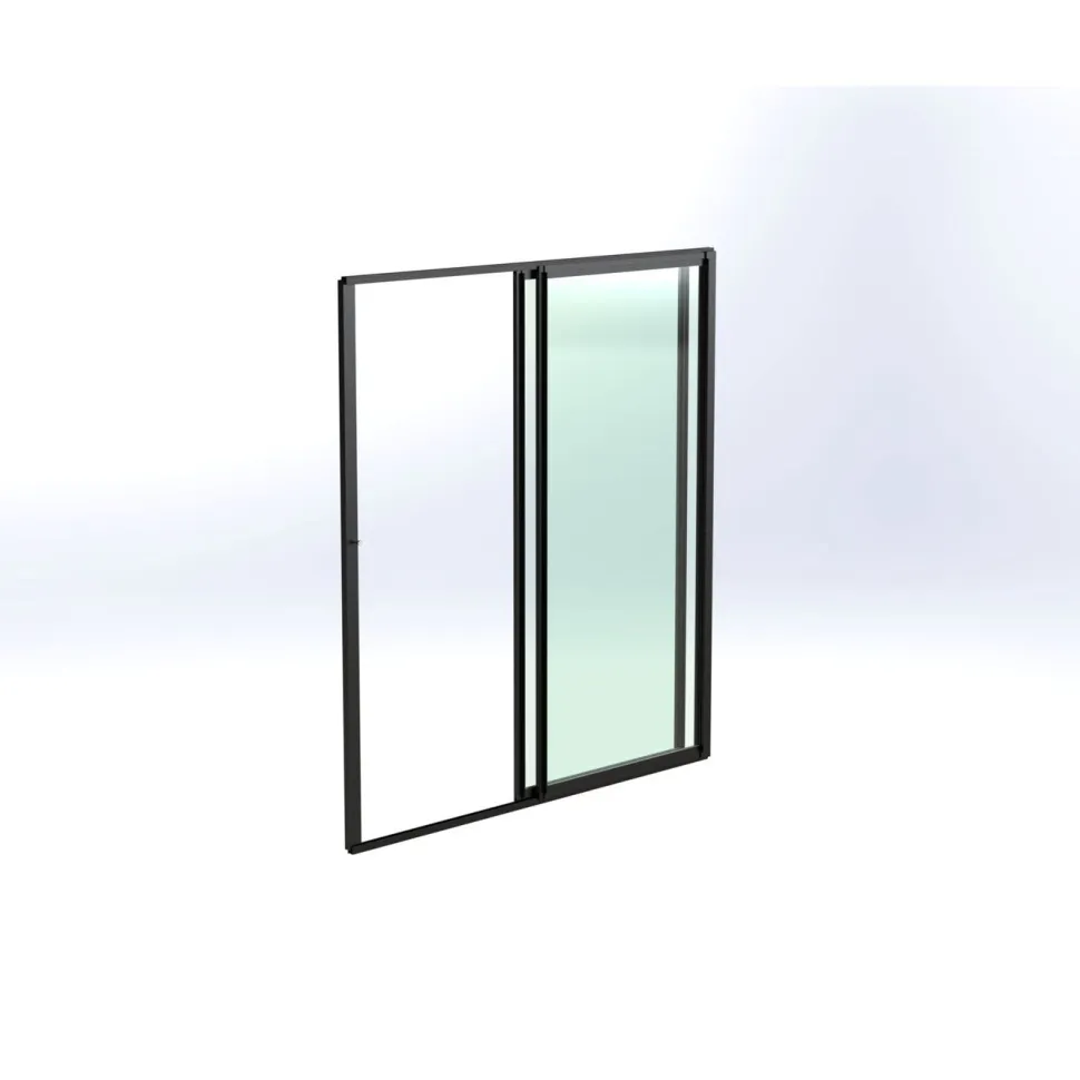 Terassin lasiliukuovi Keraplast 2-os. 2100x1945mm, kirkas/harmaa, sisäpuolinen nuppilukitus