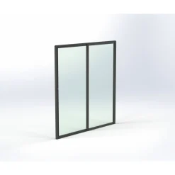 Terassin lasiliukuovi Keraplast 2-os. 2100x1945mm, kirkas/harmaa, sisäpuolinen nuppilukitus
