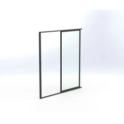 Terassin lasiliukuovi Keraplast 1-os. 2100x915mm, kirkas/harmaa, sisäpuolinen nuppilukitus