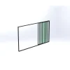 Terassin lasiliukuovi Keraplast 4-os. 2100x3800mm, kirkas/musta, sisäpuolinen nuppilukitus