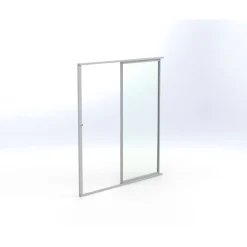 Terassin lasiliukuovi Keraplast 1-os. 2100x915mm, kirkas/valkoinen, sisäpuolinen nuppilukitus