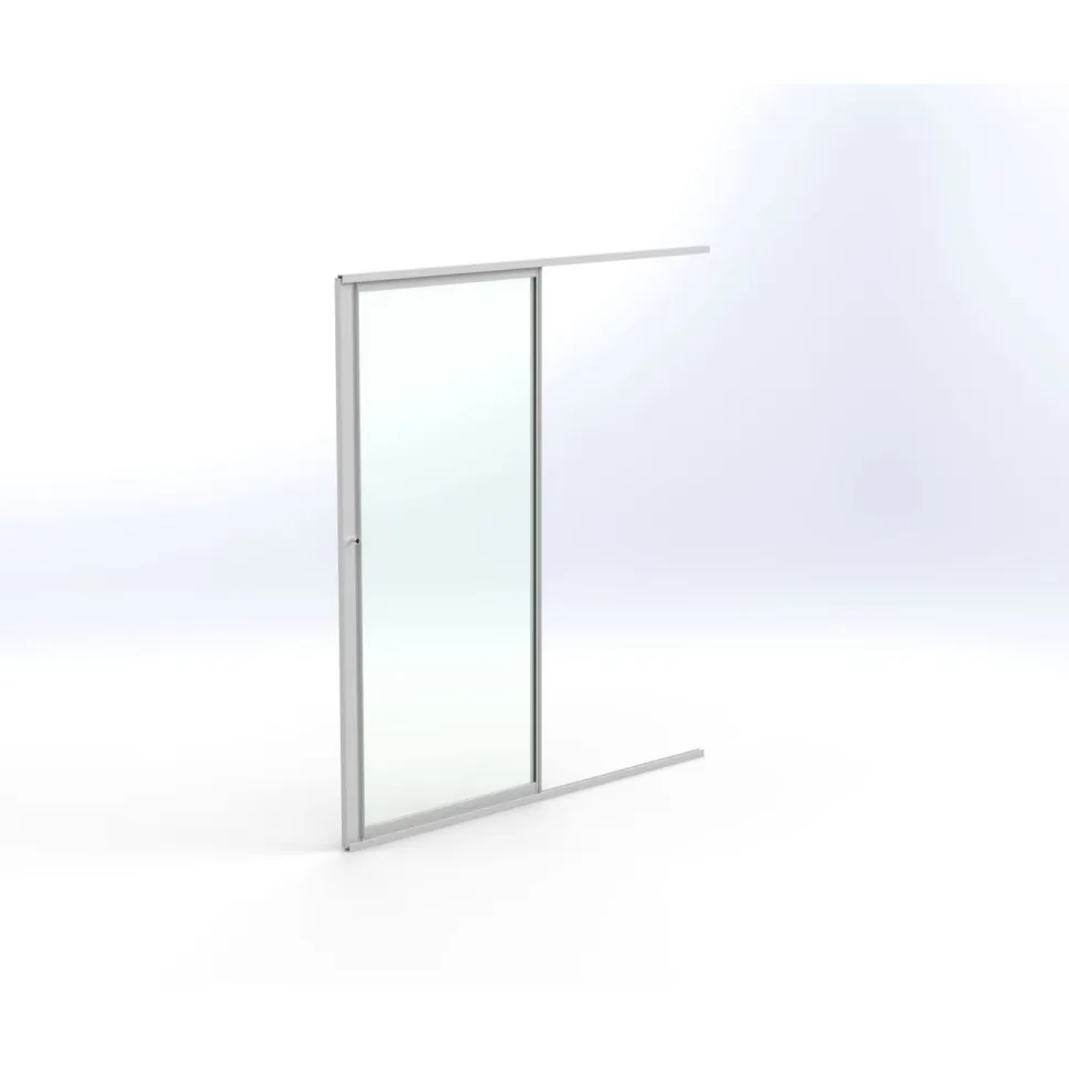 Terassin lasiliukuovi Keraplast 1-os. 2100x915mm, kirkas/valkoinen, sisäpuolinen nuppilukitus