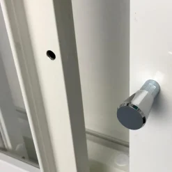 Terassin lasiliukuovi Keraplast 2-os. 2100x1945mm, kirkas/valkoinen, sisäpuolinen nuppilukitus