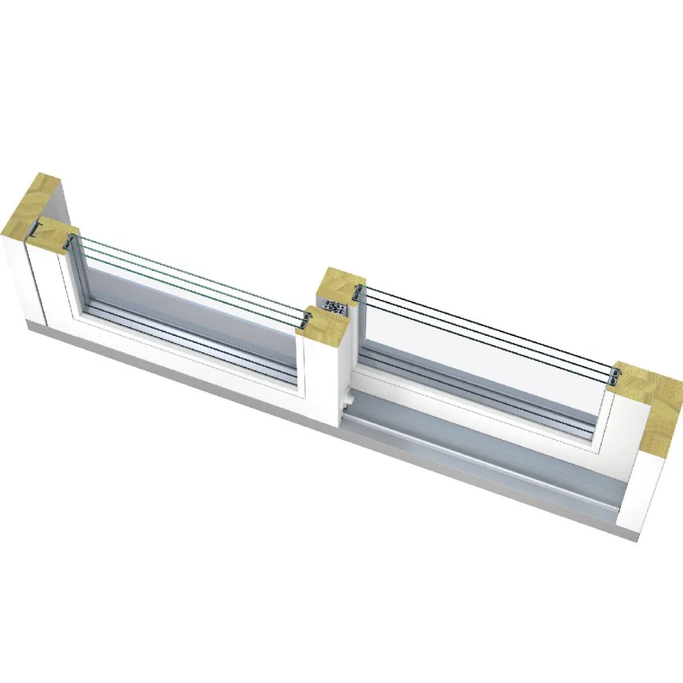 Terassin liukovi Seicom Excellent 184mm, 2-osainen, 3-lasinen, puu, mittatilausovi