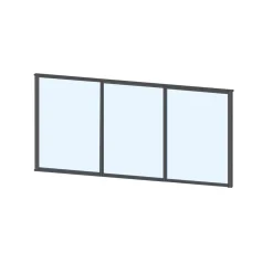 Terassin liukulasi-ikkuna Keraplast 3-os. 1100x2870mm, kirkas/harmaa