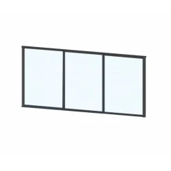 Terassin liukulasi-ikkuna Keraplast 3-os. 1100x2870mm, kirkas/musta