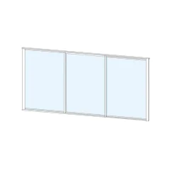 Terassin liukulasi-ikkuna Keraplast 3-os. 1100x2870mm, kirkas/valkoinen