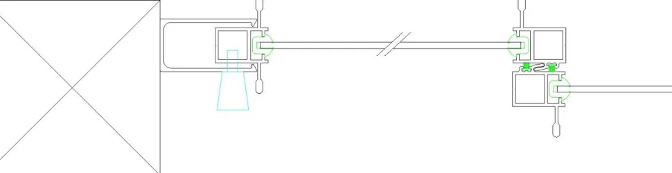 Terassin liukulasi-ikkuna Keraplast 3-os. 1100x2870mm, kirkas/valkoinen