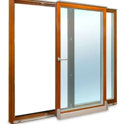 Terassin liukuovi Seicom Classic PSK200Z 3K A, 2-osainen, 3-lasinen, puu, mittatilausovi