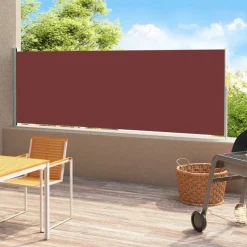 Terassin sivumarkiisi 180x500 cm, sisäänvedettävä, ruskea