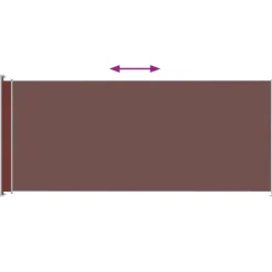 Terassin sivumarkiisi 180x500 cm, sisäänvedettävä, ruskea