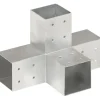 Tolppaliitin X-muoto galvanoitu metalli 81x81mm