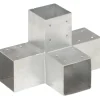 Tolppaliitin X-muoto galvanoitu metalli 91x91mm