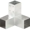 Tolppaliitin Y-muoto galvanoitu metalli 71x71mm
