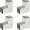 Tolppaliittimet 4kpl L-muoto galvanoitu metalli 101x101mm