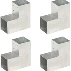 Tolppaliittimet 4kpl L-muoto galvanoitu metalli 101x101mm