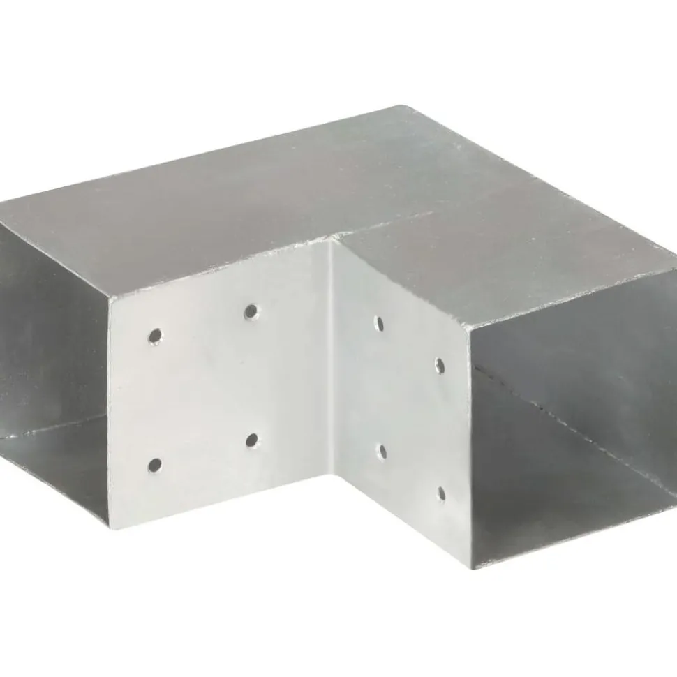 Tolppaliittimet 4kpl L-muoto galvanoitu metalli 101x101mm