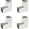 Tolppaliittimet 4kpl L-muoto galvanoitu metalli 81x81mm