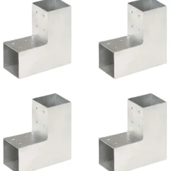 Tolppaliittimet 4kpl L-muoto galvanoitu metalli 81x81mm