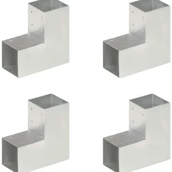 Tolppaliittimet 4kpl L-muoto galvanoitu metalli 91x91mm