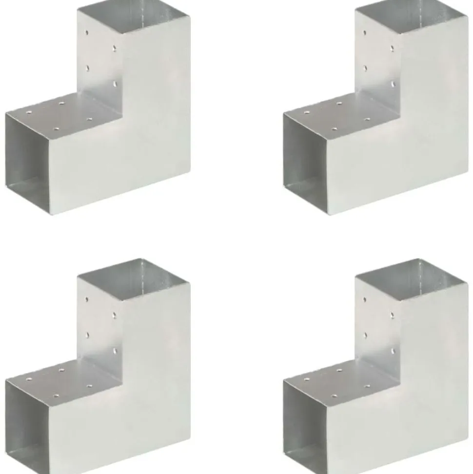Tolppaliittimet 4kpl L-muoto galvanoitu metalli 91x91mm