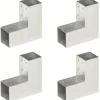 Tolppaliittimet 4kpl L-muoto galvanoitu metalli 71x71mm
