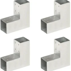 Tolppaliittimet 4kpl L-muoto galvanoitu metalli 71x71mm