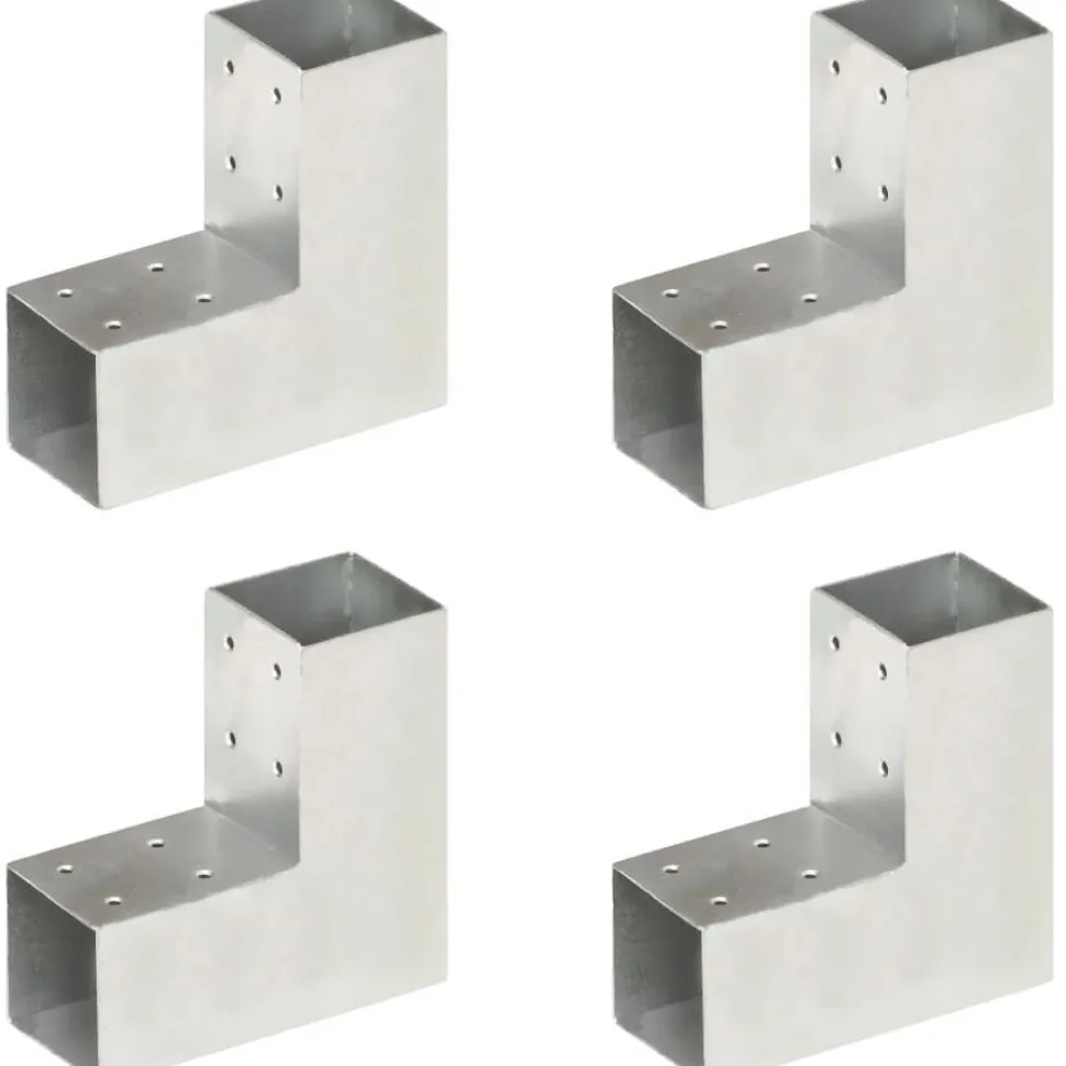 Tolppaliittimet 4kpl L-muoto galvanoitu metalli 71x71mm