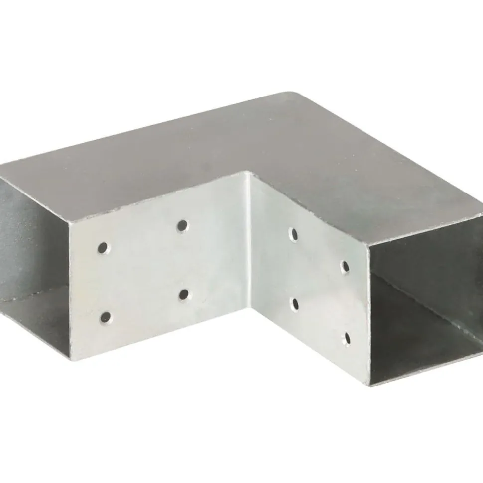Tolppaliittimet 4kpl L-muoto galvanoitu metalli 71x71mm