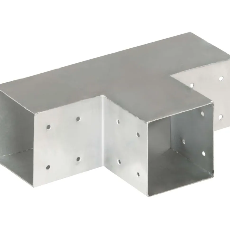Tolppaliittimet 4kpl T-muoto galvanoitu metalli 101x101mm