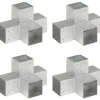 Tolppaliittimet 4kpl X-muoto galvanoitu metalli 101x101mm